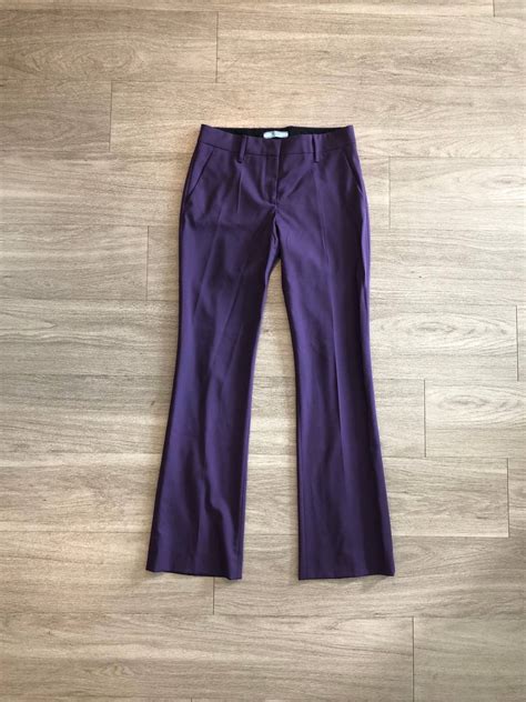 prada 100 virgin wool pants women zip pockets